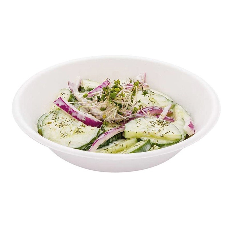 6/7 Inch Grease Resistant Compostable Bagasse Disposable Salad Food Bowls