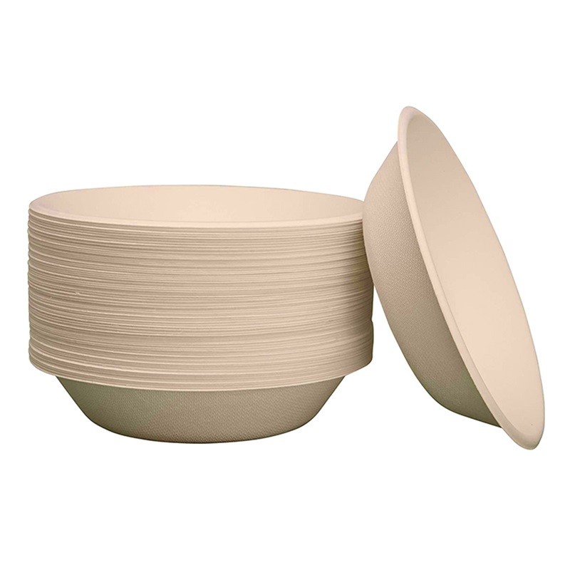 6/7 Inch Grease Resistant Compostable Bagasse Disposable Salad Food Bowls