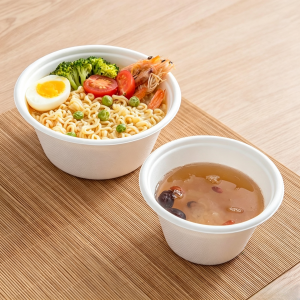 Eco-friendly 250ml 500ml 750ml Sugarcane Soup Bowl with Lid 
